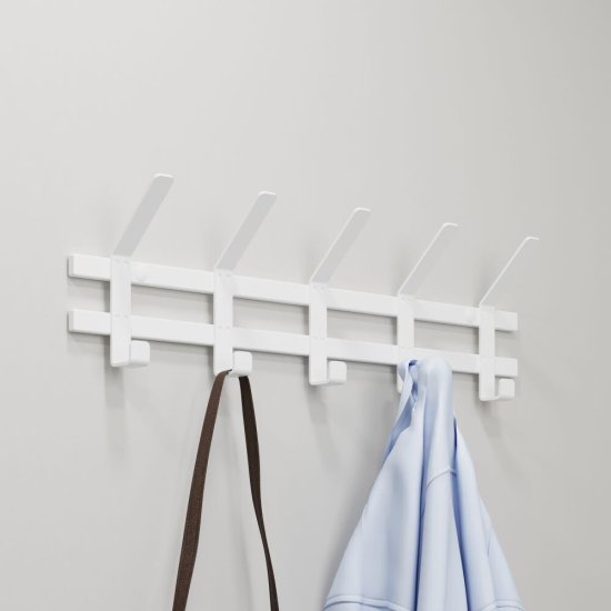 Вешалка настенная металлическая 5 крючков белая ЗМИ Торонто 5