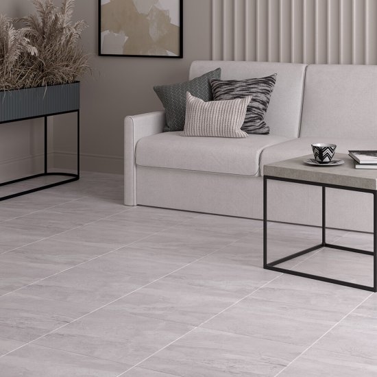 Керамогранит Шахтинская плитка Альбус светло-серый матовый 400x400x7 мм (11 шт.=1,76 кв.м)