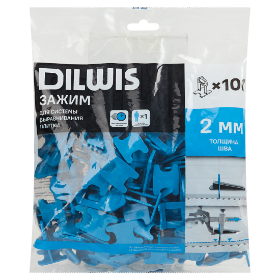 Т-образная проставка (зажим) DILWIS СВП 100 шт. рекомендуемая ширина шва 2 мм