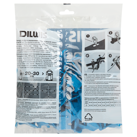 Т-образная проставка (зажим) DILWIS СВП 100 шт. рекомендуемая ширина шва 2 мм