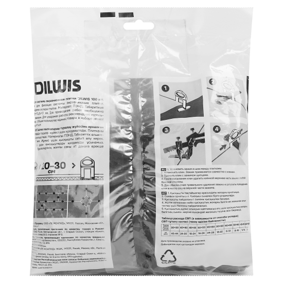 Клинья для плитки DILWIS СВП 100 шт. рекомендуемая ширина шва 1.5 мм