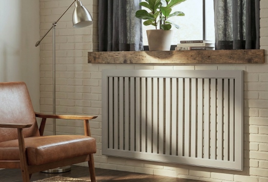 Экран радиатора 120x60 см МДФ цвет серый