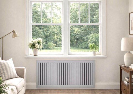 Экран радиатора 120x60 см МДФ цвет серый