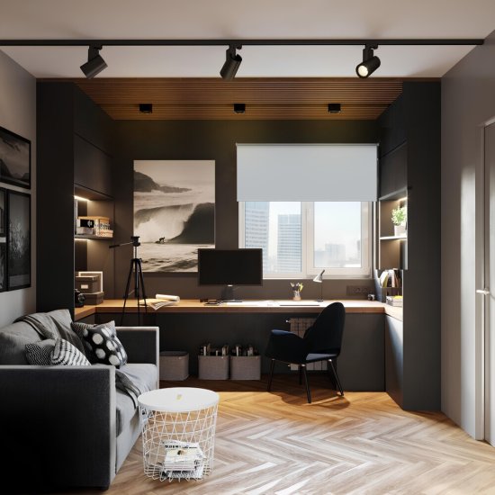 Рулонная штора блэкаут 120х160 см Эскар Blackout серая