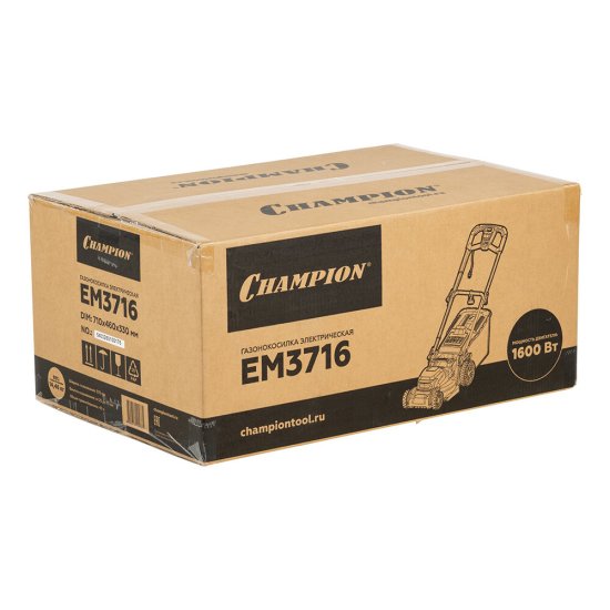 Газонокосилка электрическая Champion EM3716 370 мм 1600 Вт