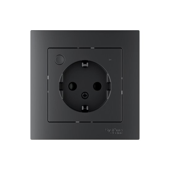 Умная розетка Systeme Electric AtlasDesign Smart (ATN001045Z) скрытая установка карбон с заземлением