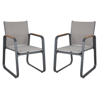 Стул садовый BEGINIA Aldan 55x62 см металл серый, 2 шт.