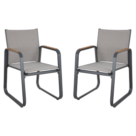 Стул садовый BEGINIA Aldan 55x62 см металл серый, 2 шт.