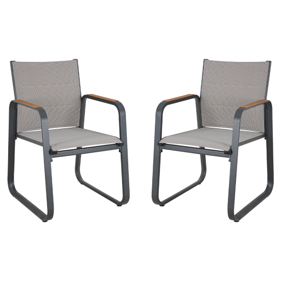 Стул садовый BEGINIA Aldan 55x62 см металл серый, 2 шт.