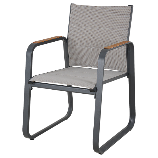 Стул садовый BEGINIA Aldan 55x62 см металл серый, 2 шт.