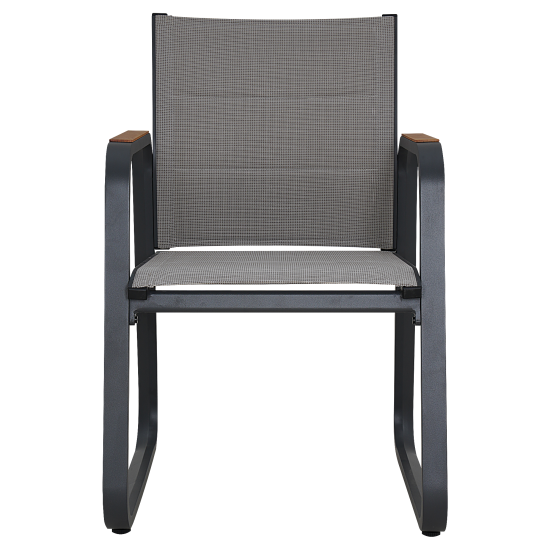 Стул садовый BEGINIA Aldan 55x62 см металл серый, 2 шт.