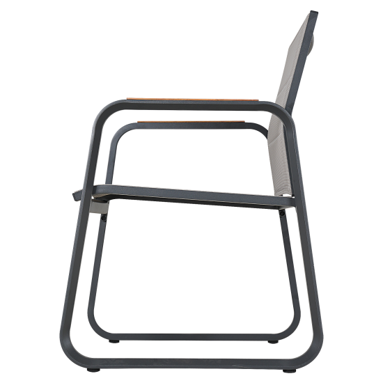 Стул садовый BEGINIA Aldan 55x62 см металл серый, 2 шт.