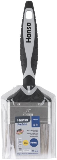 Кисть плоская для водных красок 75 мм Hansa Perfekt синтетическая щетина