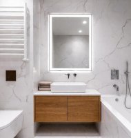 Зеркало в ванную комнату Бостон Лайт 100x80 см с подсветкой