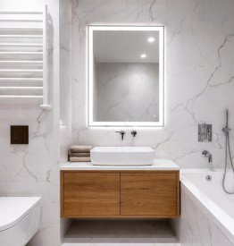 Зеркало в ванную комнату Бостон Лайт 100x80 см с подсветкой