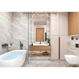 Глазурованный керамогранит Alma Ceramica Glow 64 60x120 см 1.44 м² лаппатированный цвет коричневый