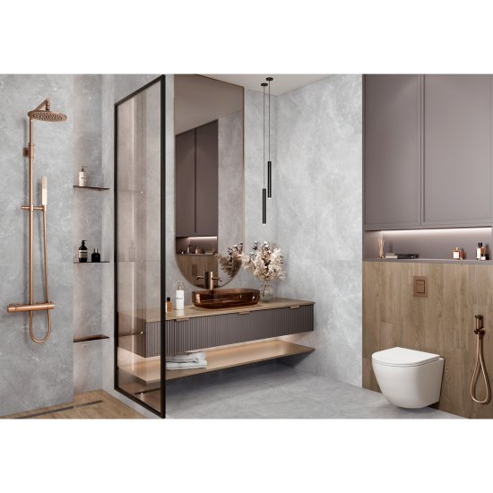 Глазурованный керамогранит Alma Ceramica Diva 07 60x120 см 1.44 м² лаппатированный цвет серый