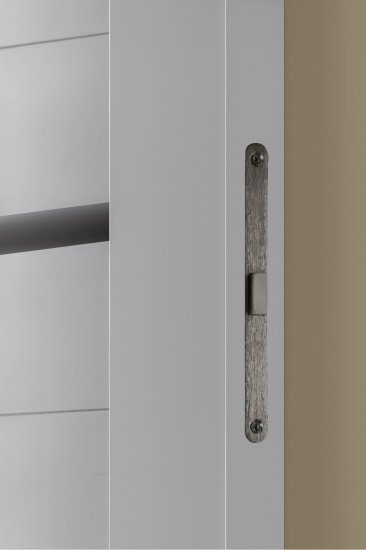 Дверь межкомнатная со стеклом Корса 80x200 см Hardflex цвет серый с замком и петлями