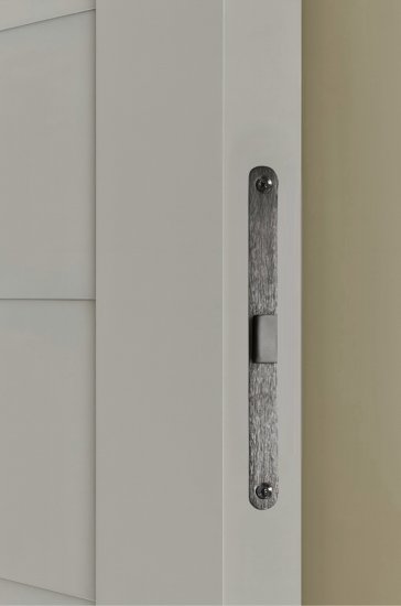 Дверь межкомнатная глухая Корса 80x200 см Hardflex цвет серый с замком и петлями