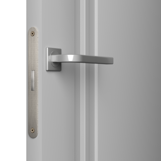 Дверь межкомнатная глухая Комфорт-1 90x220 см ПВХ цвет гейнсборо с замком и петлями