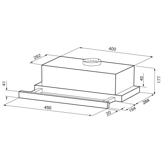 Кухонная вытяжка телескопическая Krona Kamilla F 450 Black 45 см черная