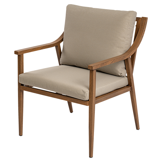 Набор садовой мебели для обеда с подушками BEGINIA Komito Алюминий Стол, 6 кресел Бежевый; Коричневый