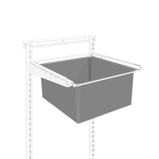 Корзина выдвижная 39.5x8.5x41 см цвет белый