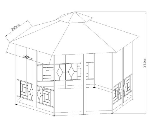 Павильон BEGINIA Нью 2x2x2 м сталь