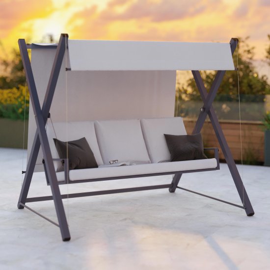 Качели садовые BEGINIA Odyssea сталь светло-серый