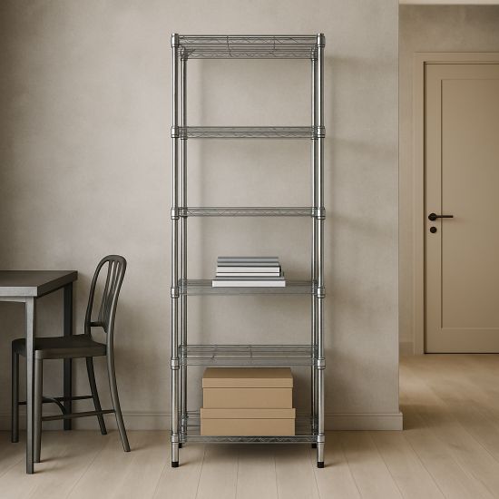 Стеллаж сетчатый KONSENSA 60x35x180 см цвет хром