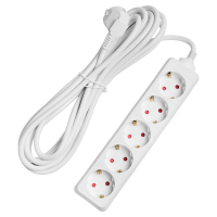 Удлинитель бытовой Skybeam 3x1.5 5 м 5 розеток с заземлением 3680 Вт цвет белый