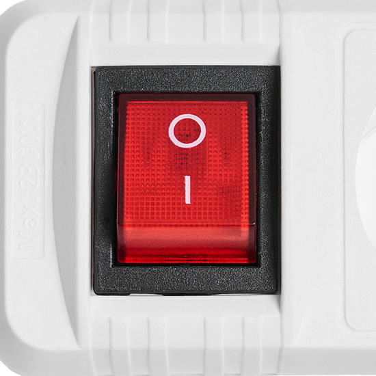 Удлинитель бытовой Skybeam 3x0.75 1.8 м 4 розетки с заземлением 2300 Вт с выключателем цвет белый