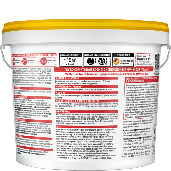 Фасадная краска Masterline Maestro глубокоматовая цвет белый база BW 4.5 л