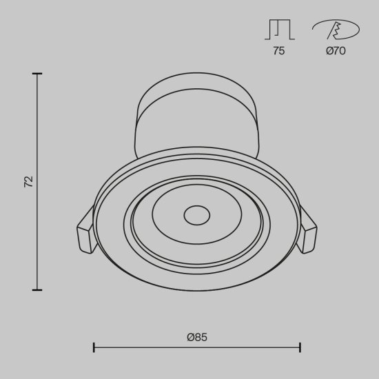Светильник встраиваемый светодиодный белый 9 Вт 3000К IP20 Maytoni Phill (DL013-6-L9W)