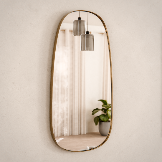Зеркало декоративное KREAFORTA Glam Brass овальное 40x78 см металл цвет золотистый