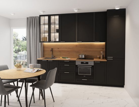 Карниз для кухонного шкафа Ньюпорт Delinia ID 220x7 см МДФ цвет черный