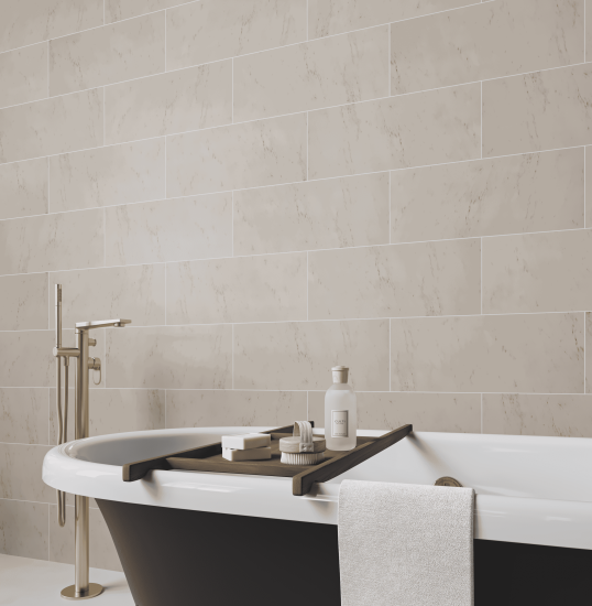 Панель ПВХ Каррара серый 1200х250х10 мм 1.2 м² (4 шт.)