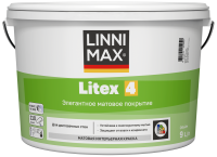 Краска для внутренних покрытий моющаяся Linnimax Linnimax Litex 4 Б3 матовая цвет прозрачный база C 9 л