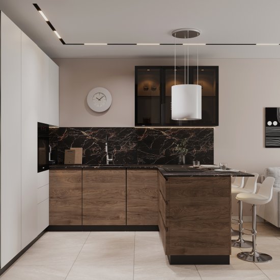 Фасад кухонного шкафа Токио 59.7x76.5 см KONSENSA ЛДСП цвет темное дерево