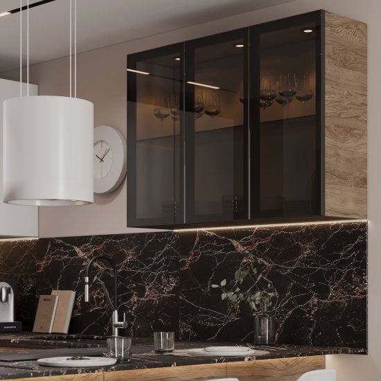 Фасад кухонного шкафа Токио 59.7x76.5 см KONSENSA ЛДСП цвет темное дерево