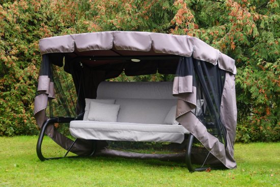 Качели садовые BEGINIA Moneron 4-х местные до 480 кг металл серый