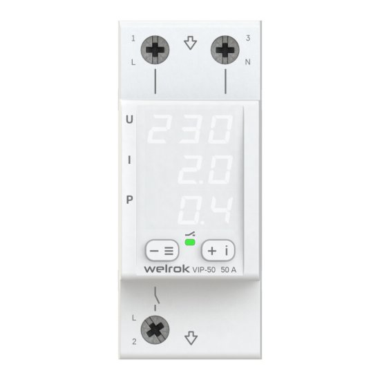 Реле многофункциональное модульное Welrok VIP-50 220 В 50 А тип AC цифровое