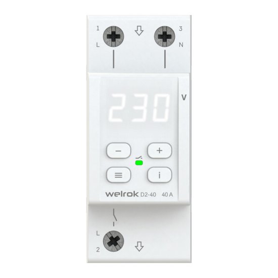 Реле напряжения модульное Welrok D2-40 220 В 40 А тип AC цифровое