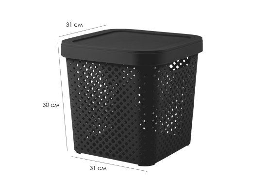 Корзина для хранения Plast Team Миен 31x30x31 см полипропилен цвет черный