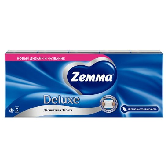 Платки носовые ZEWA Deluxe Original 3-слойные 10шт 10уп.