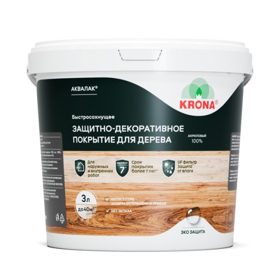 Аквалак KRONA бесцветный 3л, арт.66360403