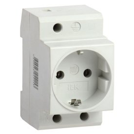 Розетка IEK KARAT на DIN-рейку 16А с заземлением