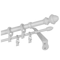 Карниз круглый 2-рядный Классика/Classic 250см 20/10мм белый металл, арт.К.К.А1.21.МЗ.25