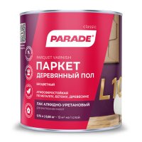 Лак алкидно-уретановый PARADE L10 паркетный полуматовый 0,75л, арт.0006103