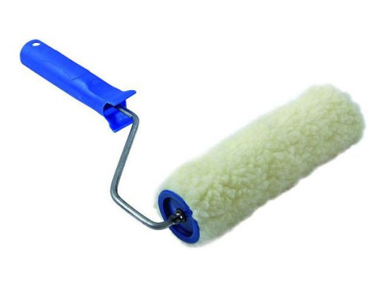 Валик с ручкой KORVUS натуральный мех 200мм ворс 18мм отв.6мм, арт.0306230